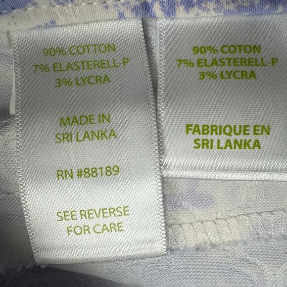 Lilly Pulitzer Kelly Ankle Pants Womens 0 Blue Palm Trees Skinny Tropical Beach - Picture 9 of 15